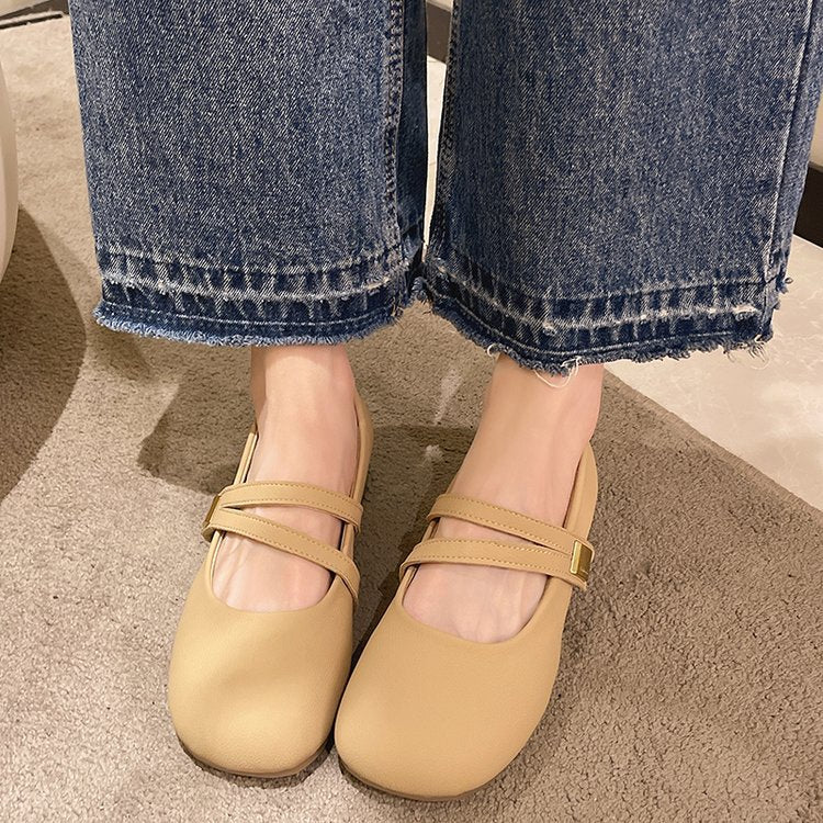 Damen Ballerinas mit verstellbarem Riemen und Komfortsohle R&B
