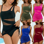 Damen Sportlicher Badeanzug mit transparenten Einsätzen R&B