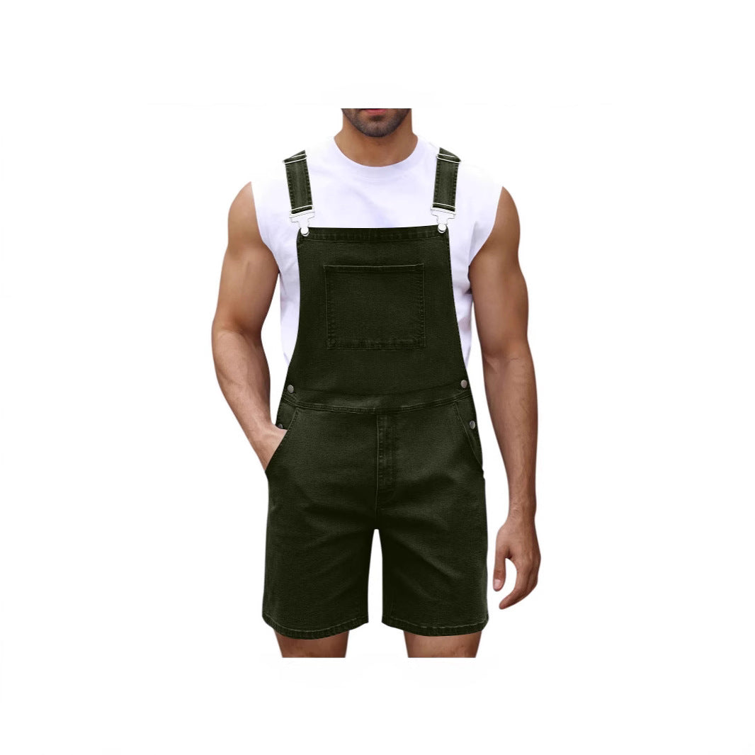 Herren Lässige Denim-Latzhose R&B