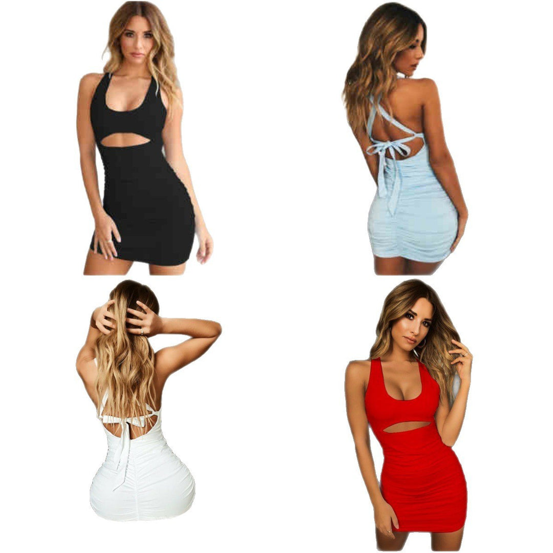 Damen figurbetontes Minikleid mit Ausschnitt R&B