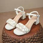 Damen elegante Riemchen Sandalen mit Rüschendetail R&B