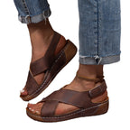 Damen Bequeme Sandalen mit Cross-Over-Riemen und Komfortsohle R&B