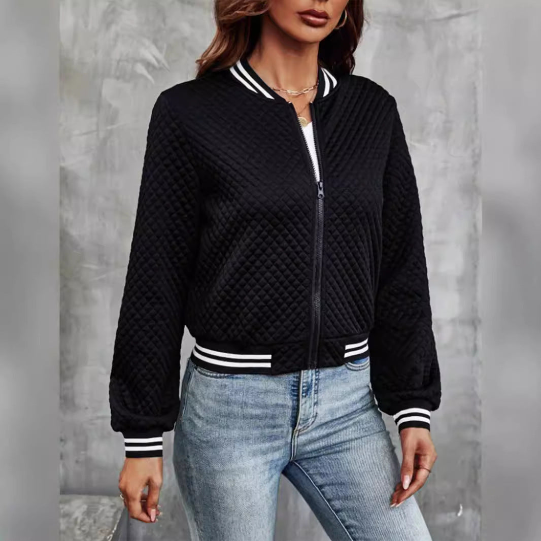Damen leichte Steppjacke mit Sportstreifen R&B