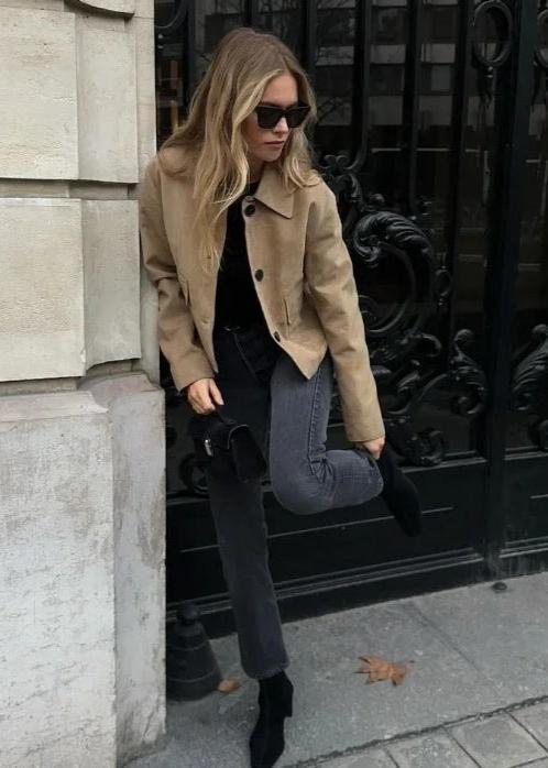 R&B | Camel Boxy Wolljacke