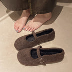 Damen Filzschuhe mit elegantem Riemchen und bequemer Sohle R&B