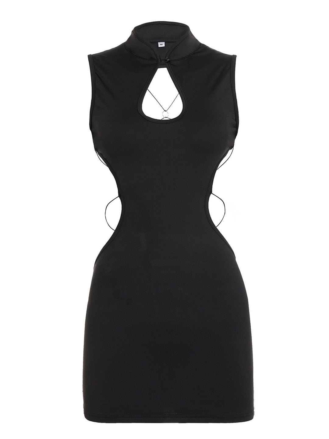 Damen bodycon Kleid mit modischem Cut-Out-Design und schickem Stehkragen R&B