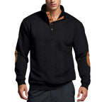 Herren Strickpullover mit hohem Kragen und strukturiertem Muster R&B