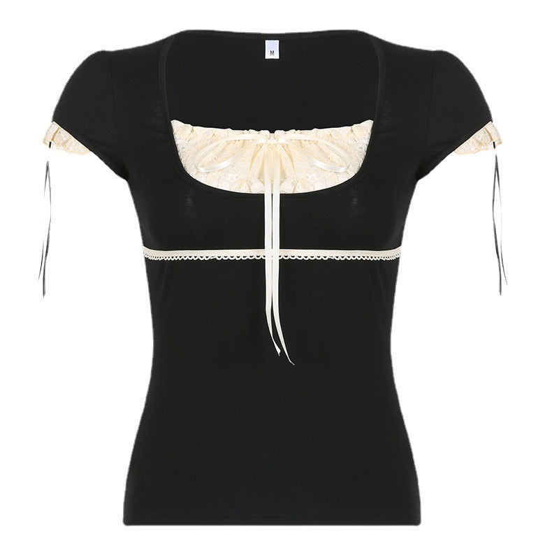 Damen Elegantes Spitzenoberteil mit raffinierten Schnürdetails R&B