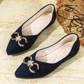 Damen Elegante Ballerinas mit dekorativem Metallring R&B