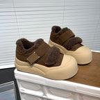 Damen komfortable Sneakers mit kuscheligem Innenfutter und verstellbarem Klettverschluss R&B