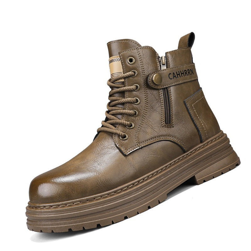 Damen modische Stiefeletten mit robustem Profil und Reißverschluss R&B
