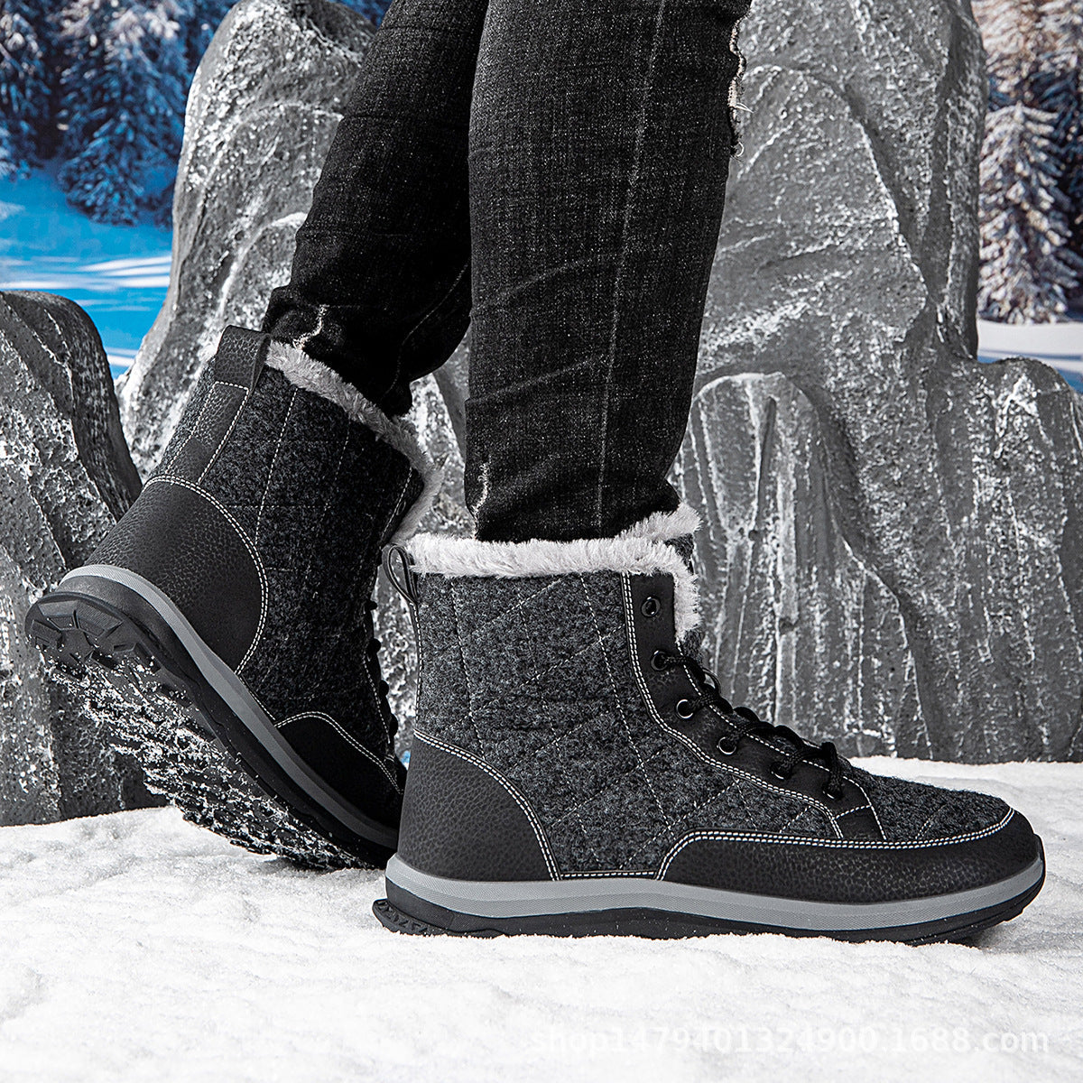 Damen Winterboots mit isolierendem Fleece-Futter und rutschfester Sohle R&B