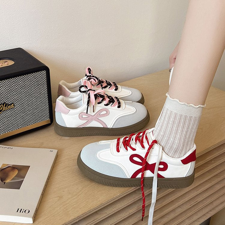 Damen modische Sneakers mit frechem Schleifen-Design und gepolsterter Sohle R&B