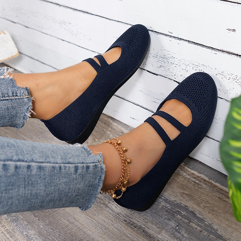 R&B | Flache Slipper mit Riemen Über Dem Spann und Flacher Sohle für Damen