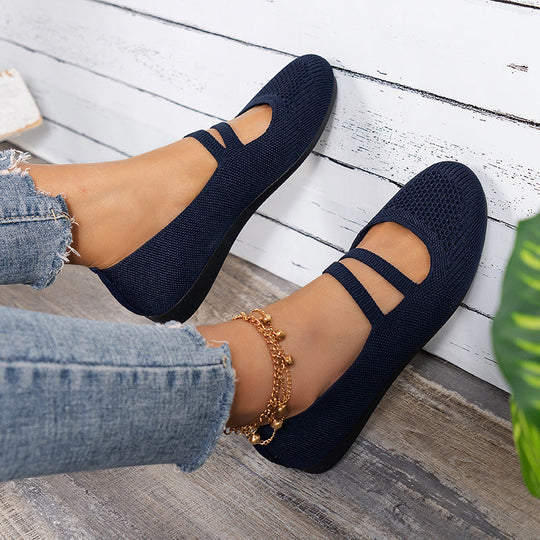 R&B | Flache Slipper mit Riemen Über Dem Spann und Flacher Sohle für Damen