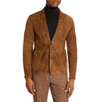 Herren Eleganter Wildlederblazer mit modernen Taschen und lässigem Schnitt R&B