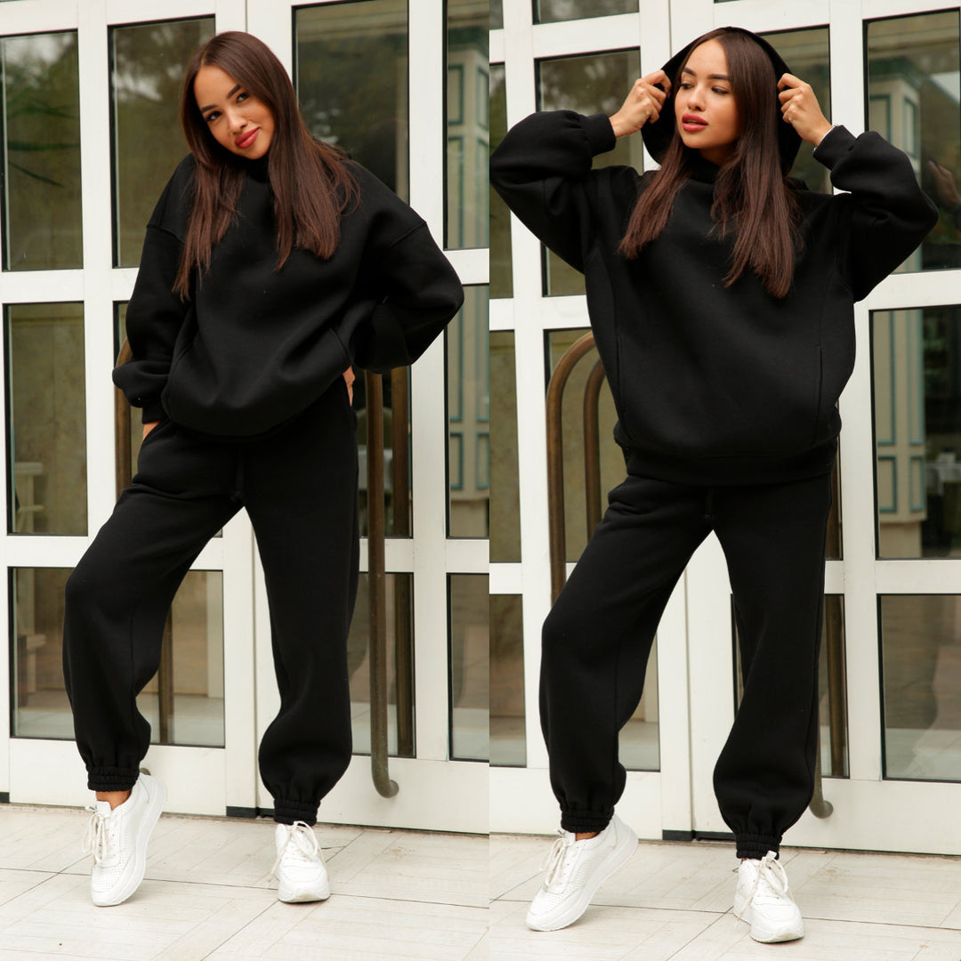Damen Sportliches Hoodie- und Jogginghosen-Set im lässigen Design mit Kapuze R&B