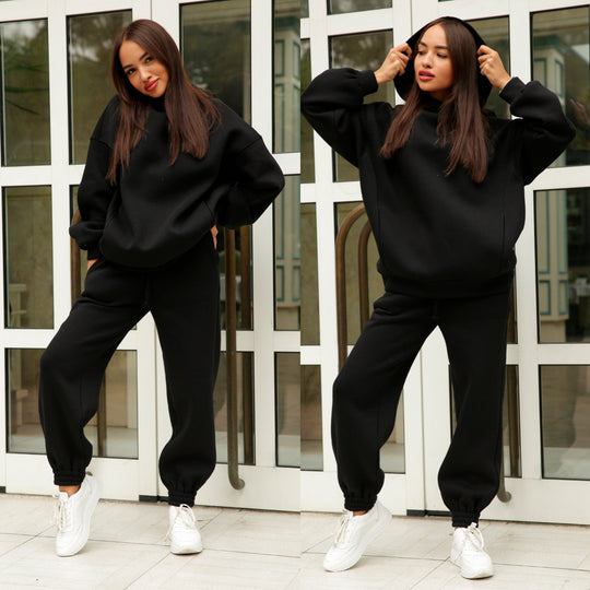 Damen Sportliches Hoodie- und Jogginghosen-Set im lässigen Design mit Kapuze R&B