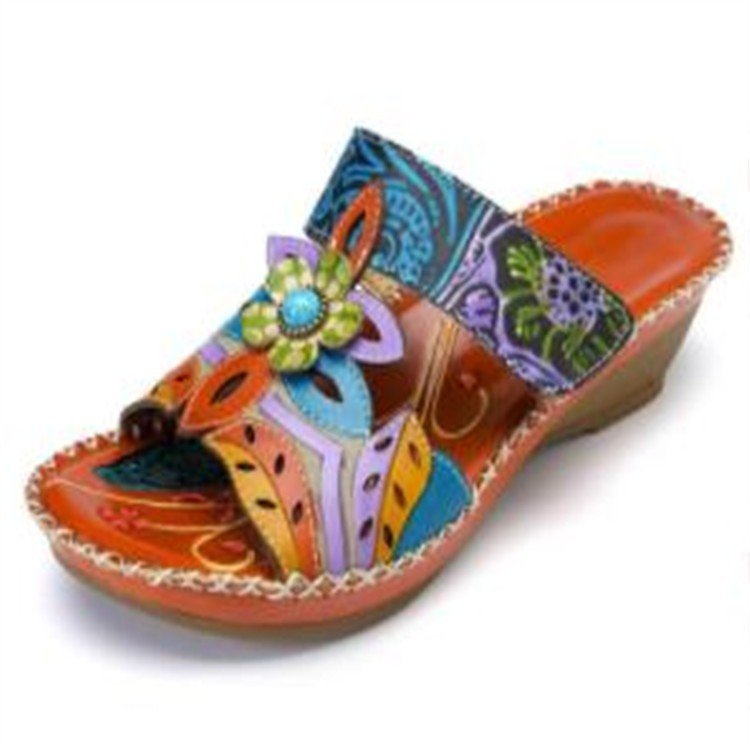 Damen Komfortable und stilvolle Blumensandalen R&B