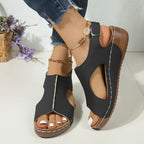 Damen Komfortable Riemchensandalen mit ergonomischer Sohle und Klettverschluss R&B