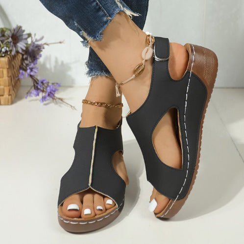 Damen Komfortable Riemchensandalen mit ergonomischer Sohle und Klettverschluss R&B