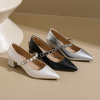 Damen Glamouröse Slingback-Pumps mit funkelnder Schnallen-Applikation