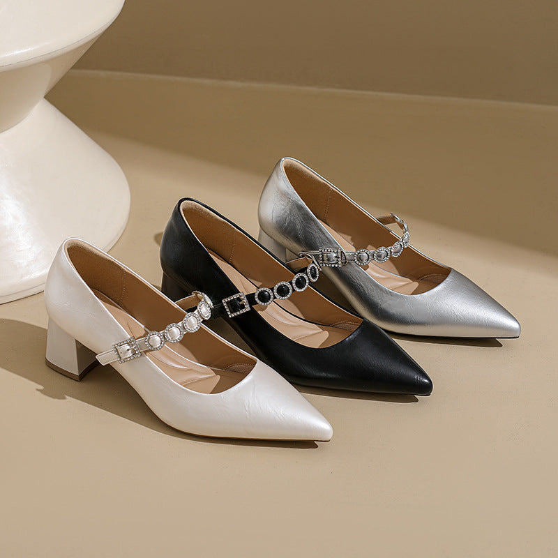 Damen Glamouröse Slingback-Pumps mit funkelnder Schnallen-Applikation