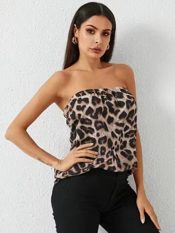 Damen Strapless Stufenmuster Oberteil R&B