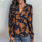 Damen Bluse mit floralem Muster und eleganten Puffärmeln R&B
