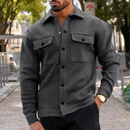 Herren lässige Hemdjacke mit praktischen Brusttaschen und strukturiertem Design R&B