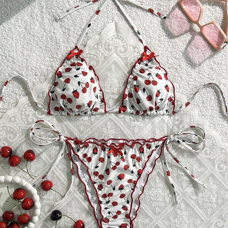 Damen Schicker Triangel-Bikini mit fruchtigem Design R&B