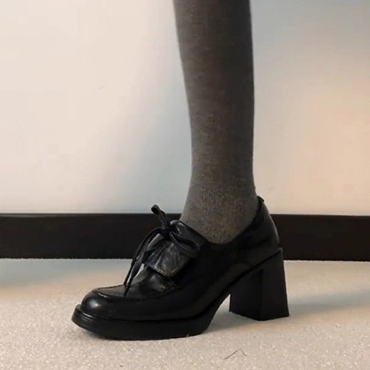 Damen elegante Schnürschuhe mit Blockabsatz R&B