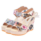 Damen Wedge-Sandalen mit Blumenprint