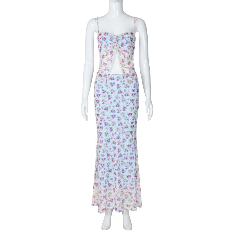 Damen Elegantes Maxikleid mit floralem Muster und raffiniertem Cut-Out R&B