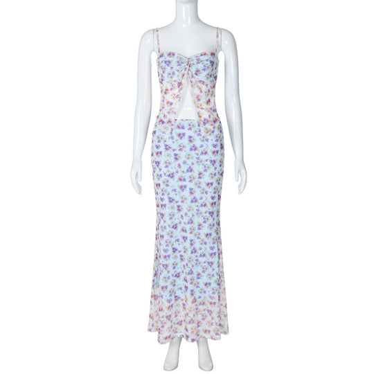 Damen Elegantes Maxikleid mit floralem Muster und raffiniertem Cut-Out R&B