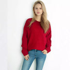Damen lässiger Strickpullover mit weitem Schnitt und maximalem Komfort R&B