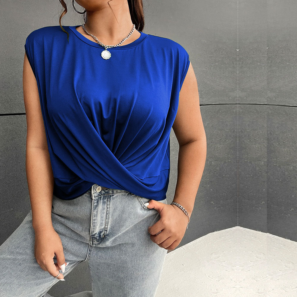 Damen elegantes Wickeloberteil mit Rüschendetails und modischem Ausschnitt R&B