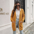Damen Großer Strickcardigan mit Zopfmuster R&B