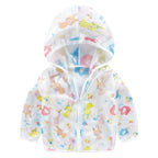 Unisex nan atmungsaktive Mesh Kapuzenjacke für Babys mit vollem Reißverschluss und verspieltem Hasen-Karotten-Druck R&B