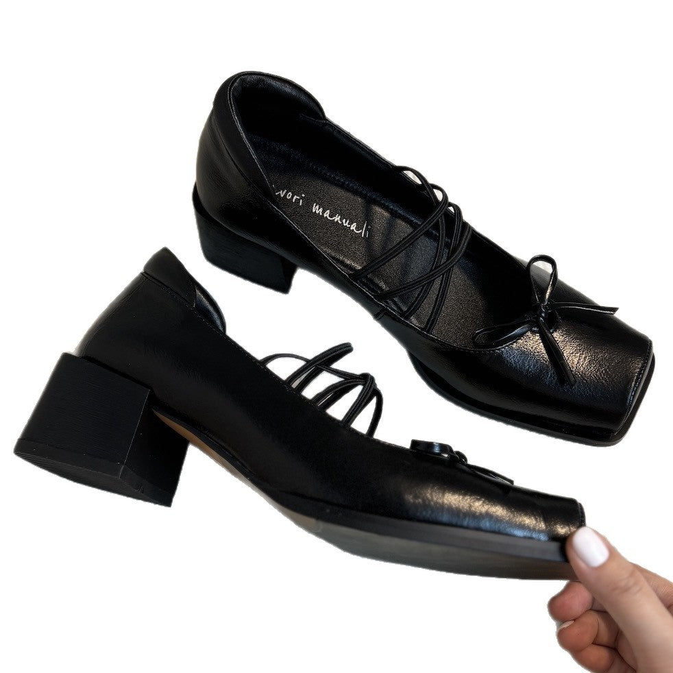 Damen Ballerinas mit eleganter Schnürung und dekorativem Schleifen-Detail R&B