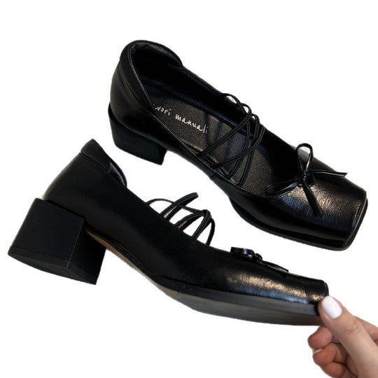 Damen Ballerinas mit eleganter Schnürung und dekorativem Schleifen-Detail R&B
