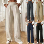 Damen Elegante und luftige Hochbundhose mit weitem Bein und praktischen Taschen R&B