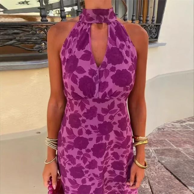 Damen Maxikleid im floralen Design mit elegantem Rückenausschnitt R&B