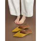 Damen spitze Mules mit elegantem Velourslederfutter R&B