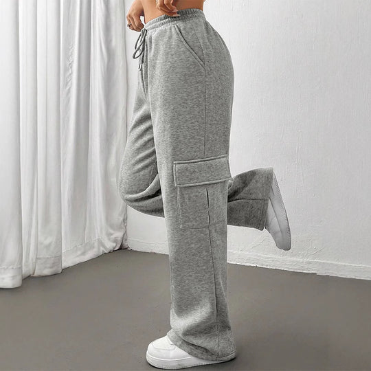 Damen Cargo-Hose mit elastischem Bund und Seitentaschen R&B