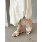 Damen Wedgesandalen mit dekorativem Kreuzband R&B