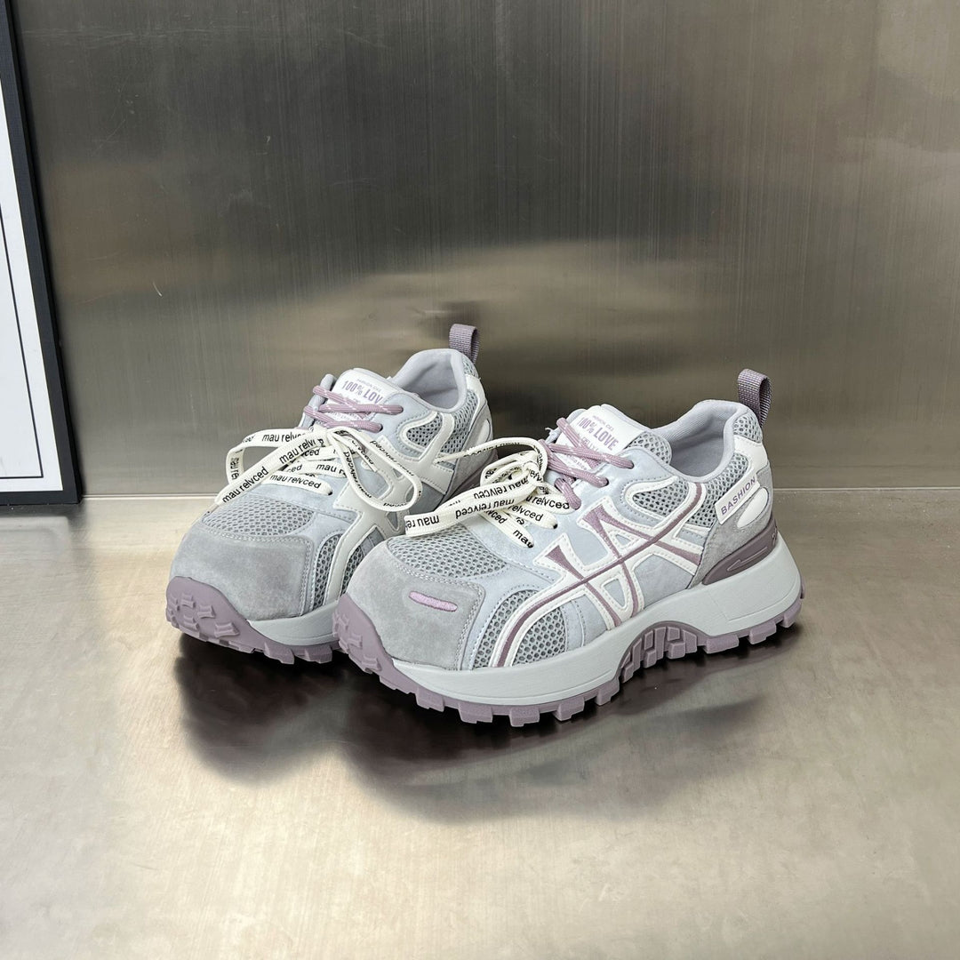 Damen Sportliche Chunky Sneakers mit atmungsaktiver Mesh-Oberfläche und rutschfester Sohle R&B