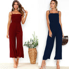 Damen Jumpsuit mit schmalen Trägern und elegantem weiten Bein R&B