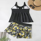 Damen Tankini-Set mit verspieltem Rock und floralem Design