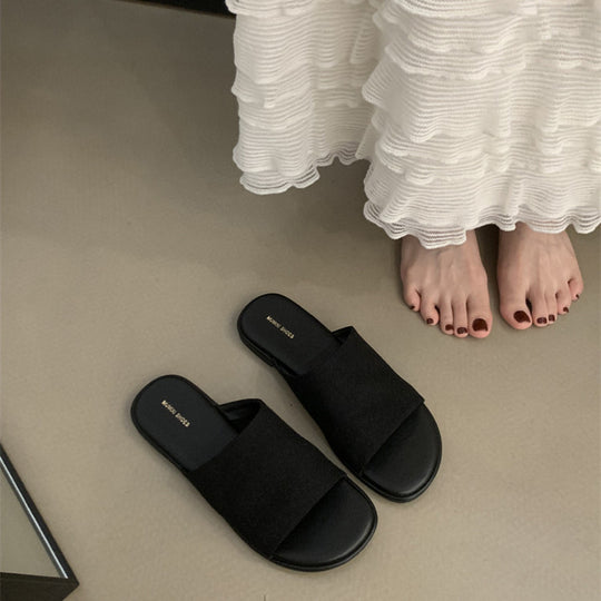 Damen elegante Slide-Pantoletten mit komfortabler Sohle und hochwertigem Obermaterial R&B